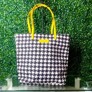 VERA BRADLEY Yellow Handles WHITE & BLACK Tote Shoulder Bag💛🖤🤍